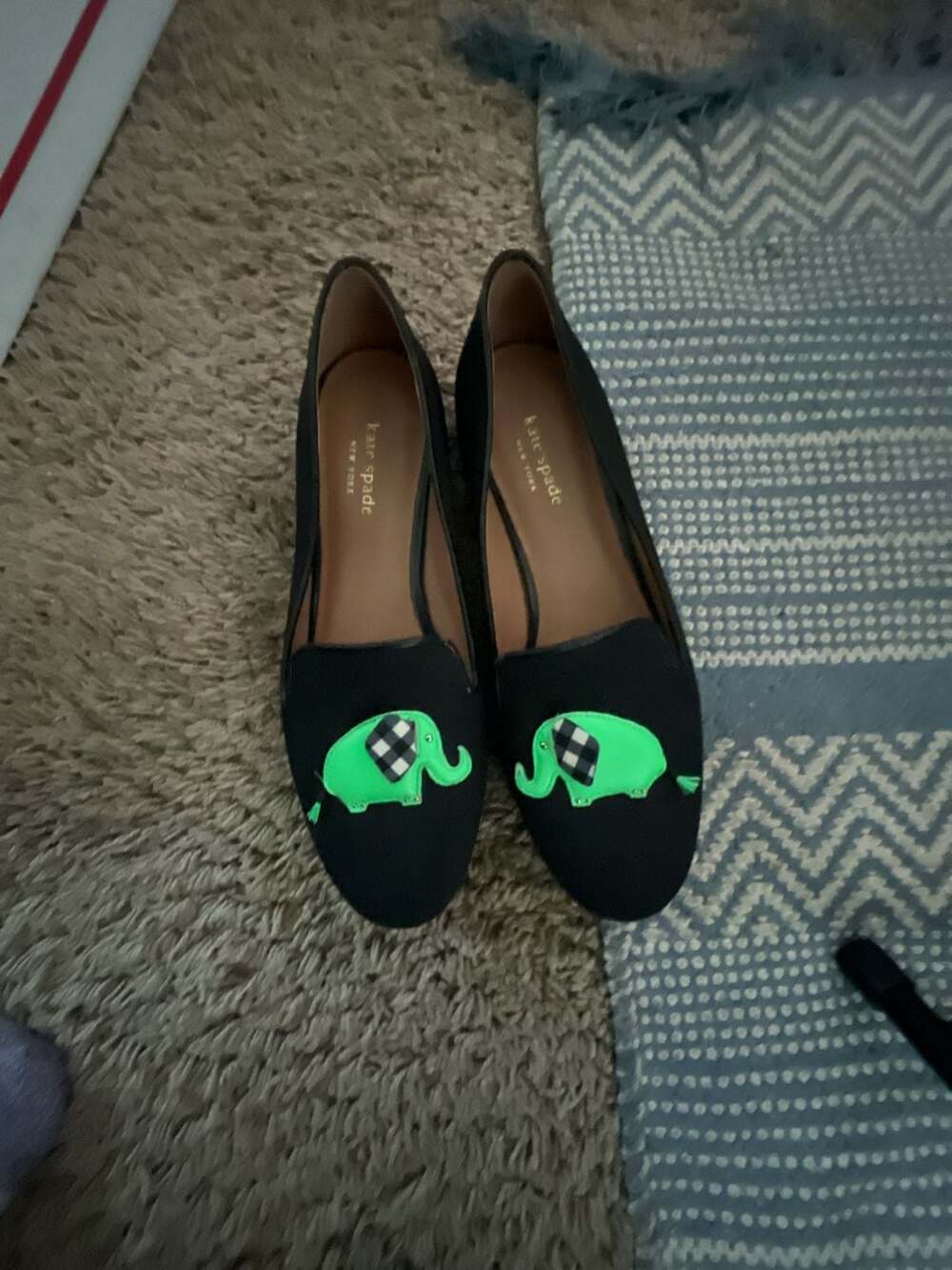 Kate Spade New York Lounge Elephant Black Loafers Flats
